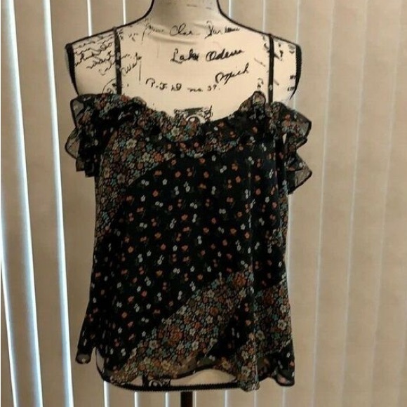 213- TOPSHOP flower off shoulder blouse - Picture 1 of 5